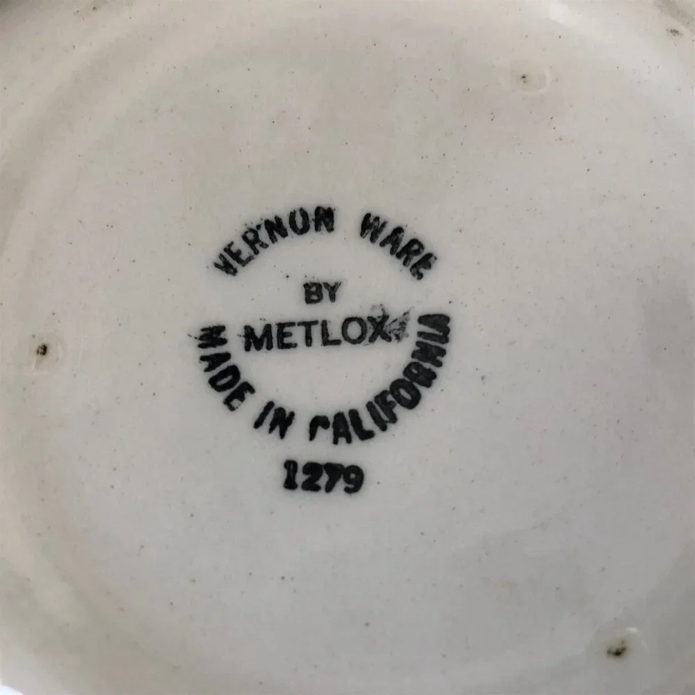 Vernon Ware Metlox Nasturtium Serving Bowl and Cereal Bowl Vintage California